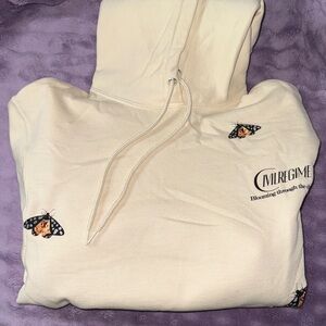 CIVIL REGIME Ivory Hoodie with Butterfly Design